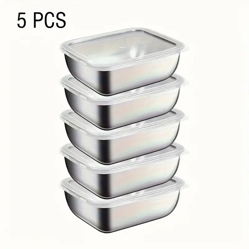 Meal Prep Containers Xl - 5 Parçalı Paslanmaz Çelik Gıda Saklama
