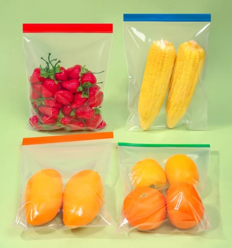 Meal Prep Ziplock - Renkli Şeffaf PE Fermuarlı Saklama Poşetleri