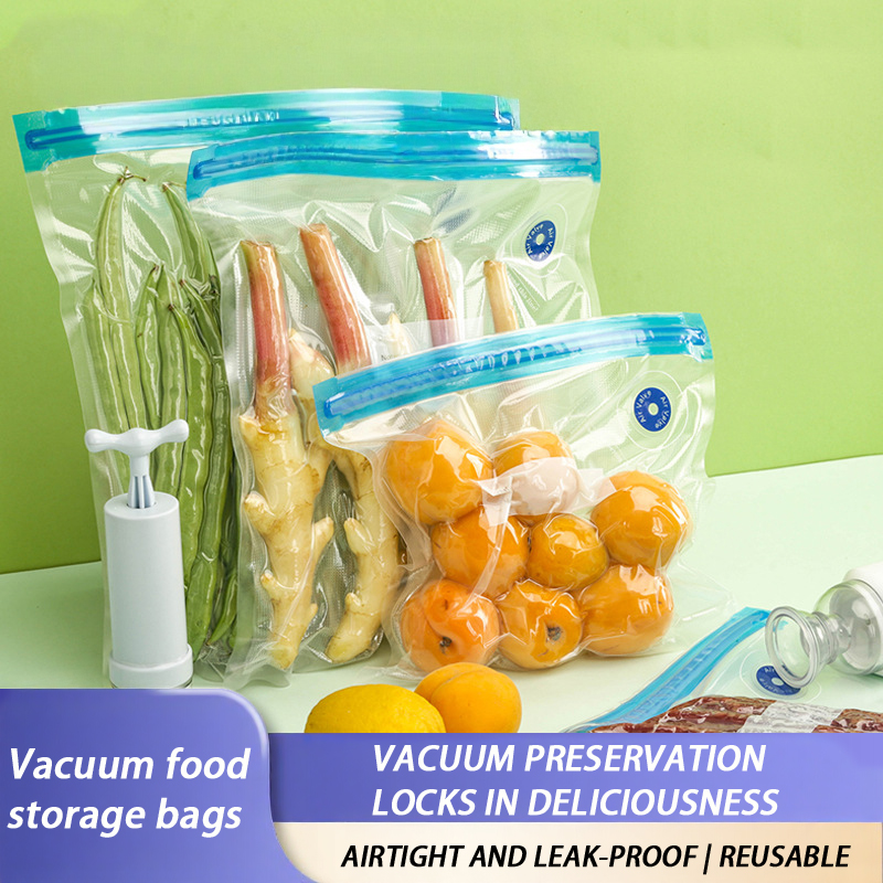 Meal Prep Ziplock - Yeniden Kullanılabilir Vakumlu Kilitli Poşetler, BPA