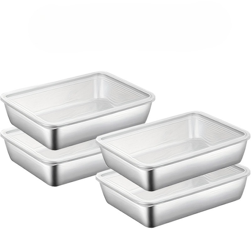 Meal Prep Organizer - 4 adet Paslanmaz Çelik Gıda Saklama