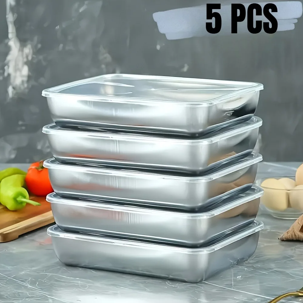 Meal Prep Organizer - 5 Parçalı Paslanmaz Çelik Gıda Saklama