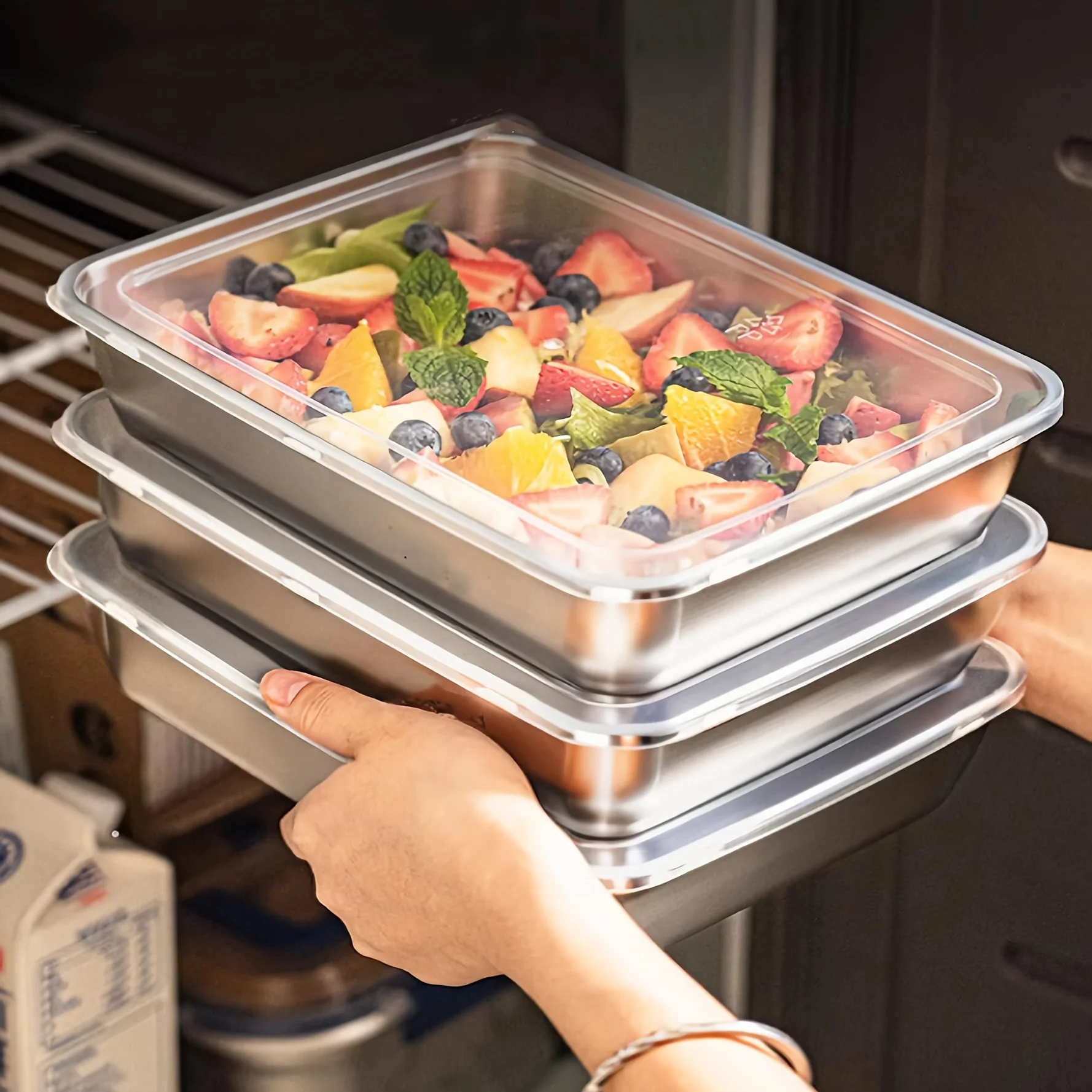 Stainless Bento Box - 3 adet Paslanmaz Çelik Gıda Saklama