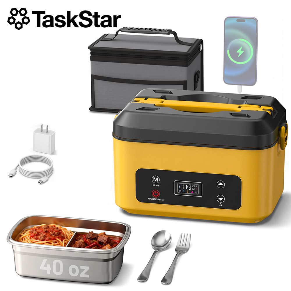 Stainless Bento Box - TaskStar Taşınabilir Isıtmalı Yemek Kutusu 40oz
