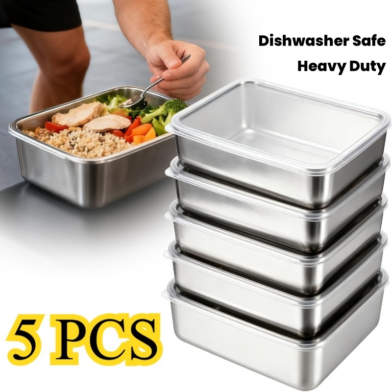 5 adet Paslanmaz Çelik Gıda Ka - Meal Prep Containers Xl incelemesi ve fiyatı