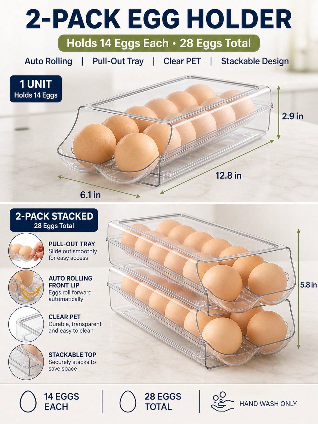 2'li Paket Şeffaf Otomatik Dön - Meal Prep Egg incelemesi ve fiyatı