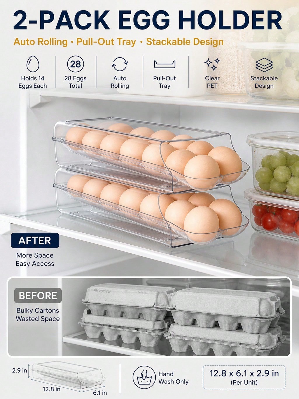 2'li Paket Şeffaf Otomatik Dön - Meal Prep Egg incelemesi ve fiyatı